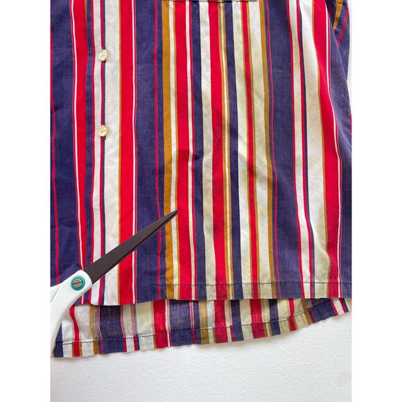 Vtg 50s 60s DON LOPER Striped Button Up Shirt / Sz L / Short Sleeve Retro READ - Picture 13 of 16